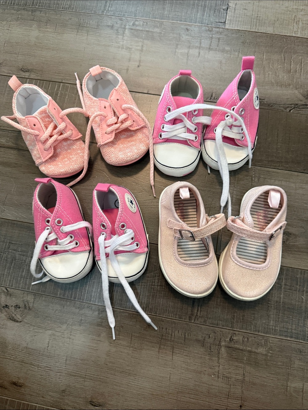 Baby & Walker Pink Canvas Mix - Set of Girls' Shoes